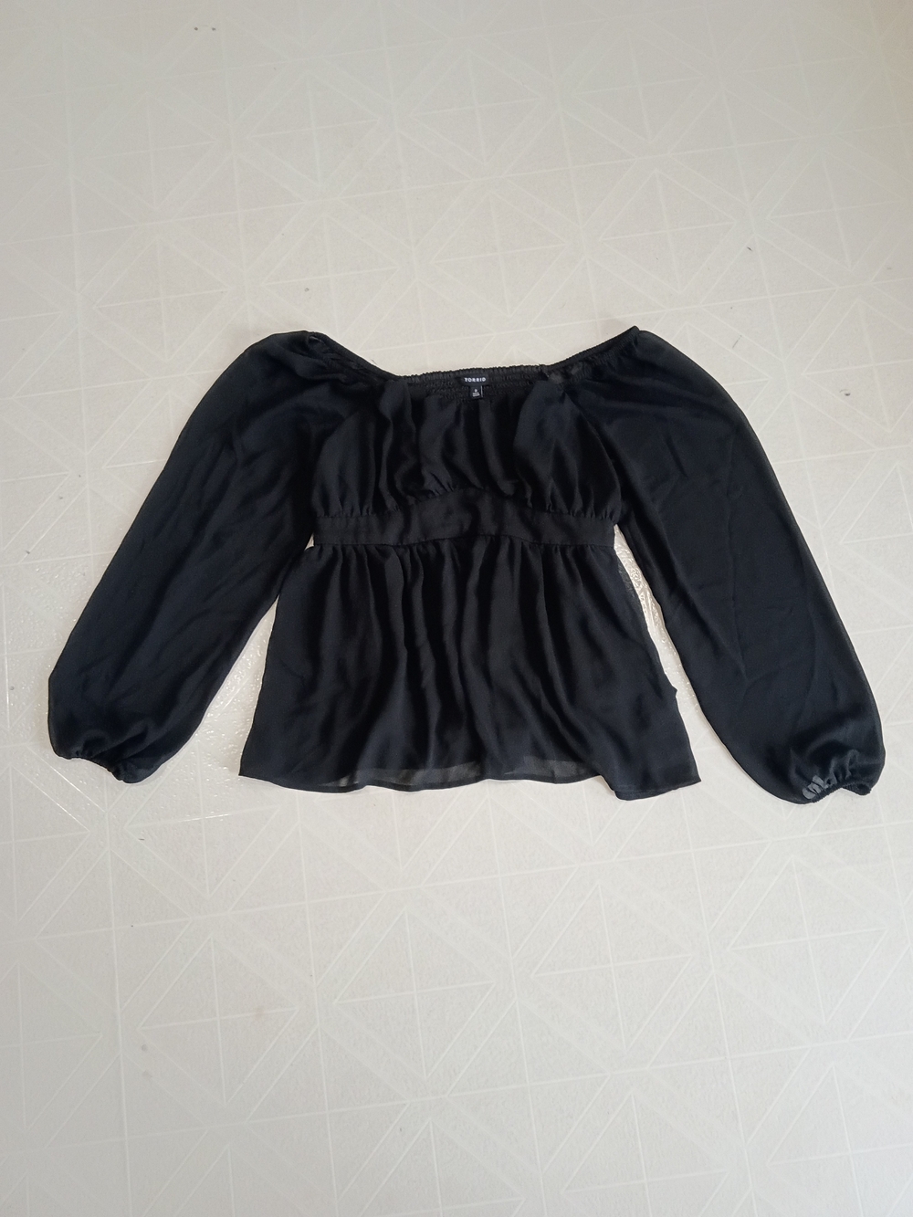 torrid Black Off-Shoulder Peasant Blouse
